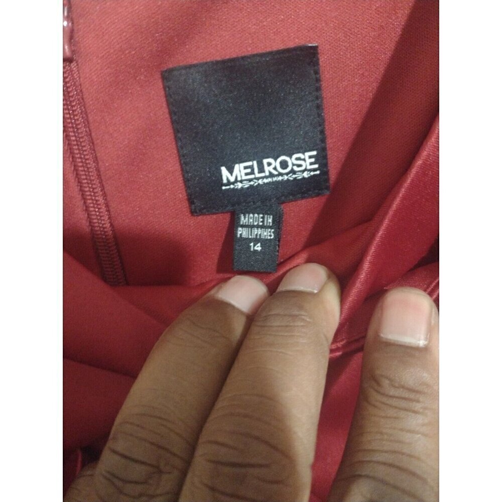 NWT New Melrose Black Bodycon Dress Women's Size 14 Red - Picture 7 of 12
